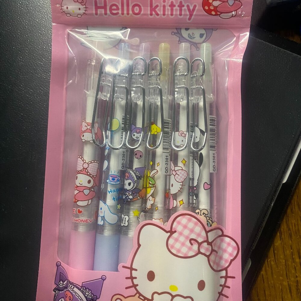QD - 2301-6 Hello Kitty Mix Character Pens 6 pack - Picture 2 of 5